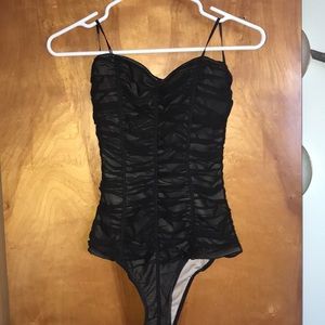 Mesh ruched body suit
